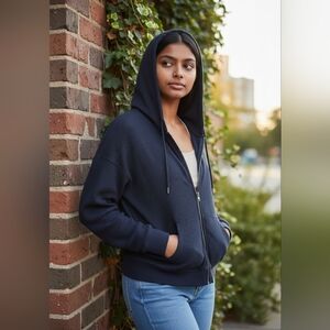 EUC Abercrombie & Fitch Size XS Dark Gray Soft A&F Cozy Waffle Crop Hoodie!